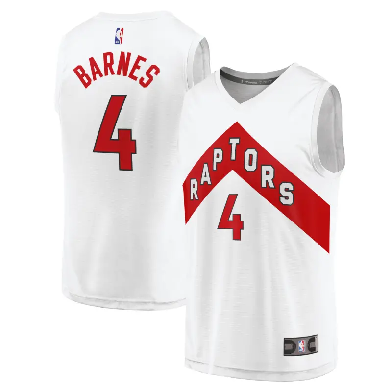 men8217s toronto raptors scottie barnes fanatics white fast break replica jersey - association edition